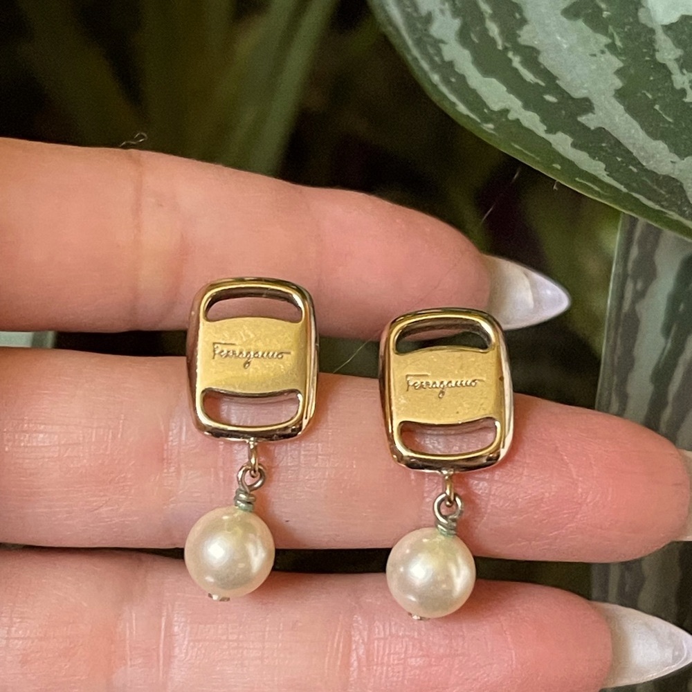 Salvatore Ferragamo Pearl Earrings